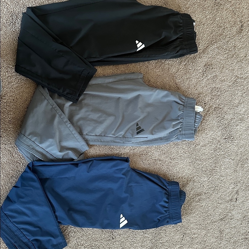 Adidas Kids pants. A set of 3 black, blue, grey.